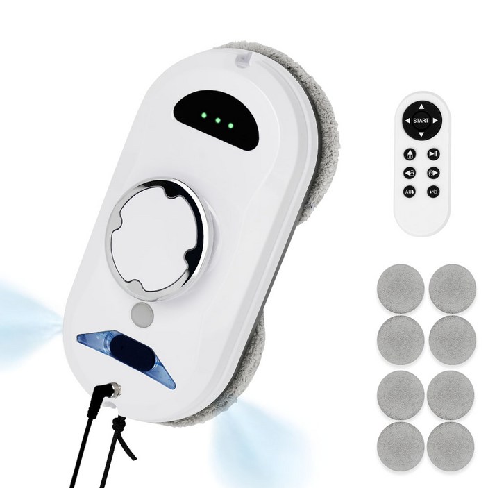 Novatech S1 창문 로봇청소기 5800Pa 초강흡입력 자동 분수 유리창 로봇청소기 초슬림 창문 청소기, NoaS1, White