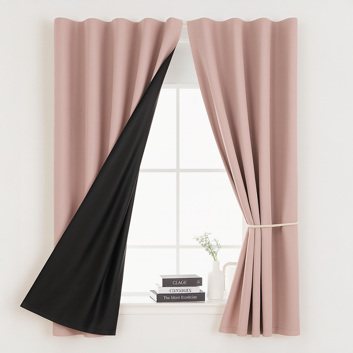 히즈엔 완전 빛차단 무타공 초스피드 붙이는 암막커튼