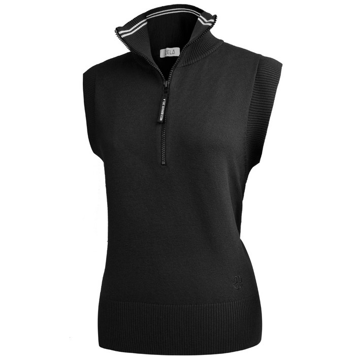 [투엘라] 여성 하프 집업 골프 니트 조끼_나이스샷 프리미엄 하이넥 반집업 골프 스윙 스포츠 니트 집업 조끼