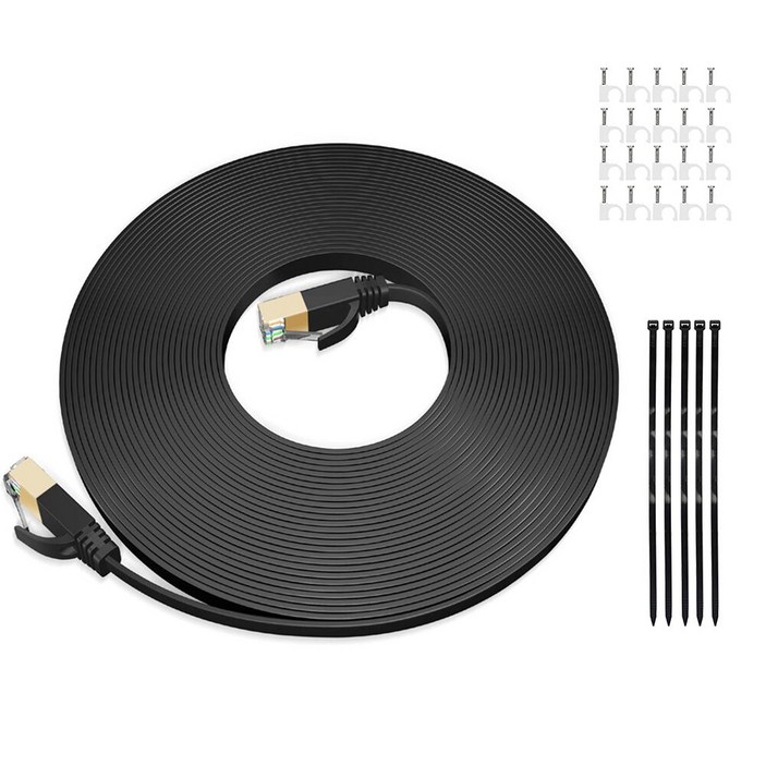 CAT 8 네트워크 케이블, 30m, 1개, 블랙