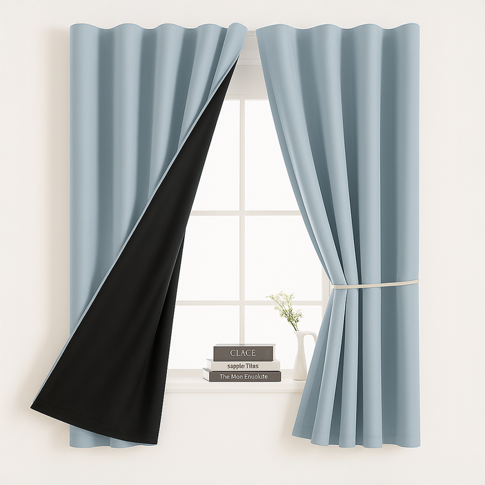 히즈엔 완전 빛차단 무타공 초스피드 붙이는 암막커튼