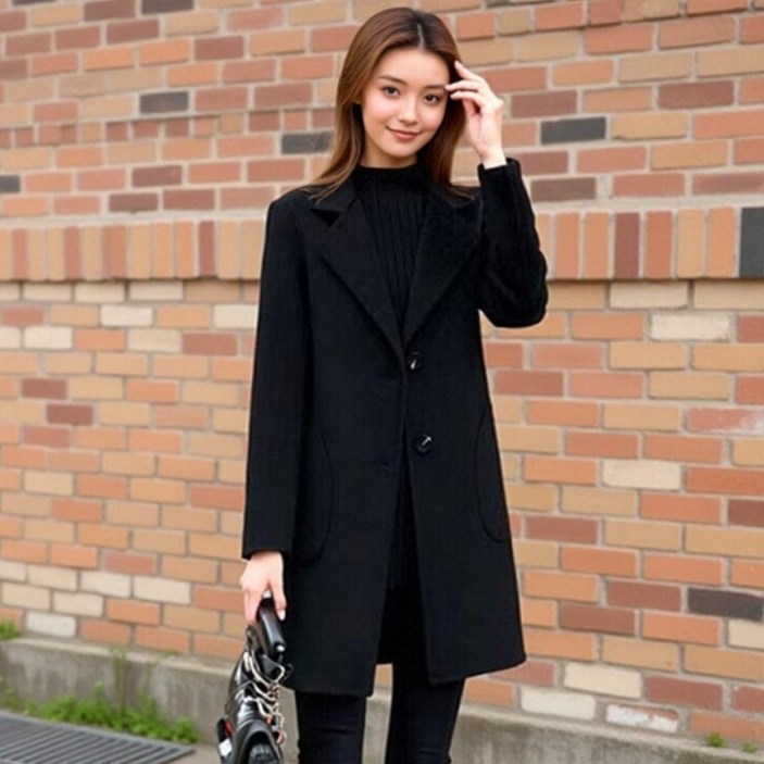 COSYEVNO 추동 모직 코트 슬림핏 통근 패셔 여성 하프코트 ZJMN99