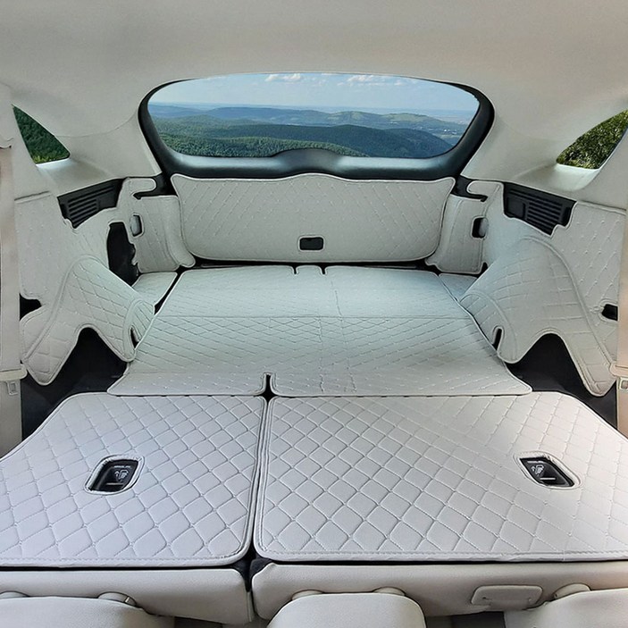 가온 트렁크매트 풀커버 세트 차박 트렁크 도어 매트 포함, 웜그레이