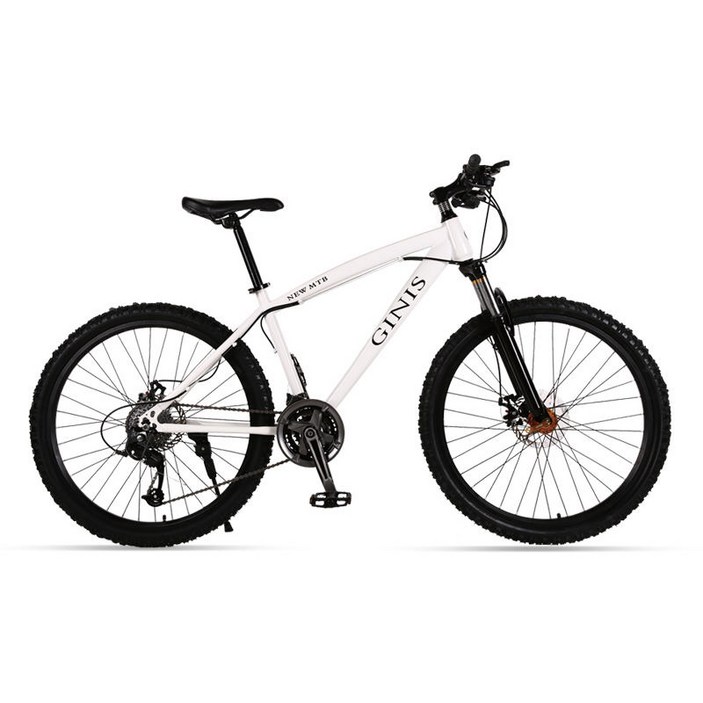 2025년형 MTB 26인치 산악자전거, 더블 디스크 브레이크 일체형 자전거, 168cm, 1개, 화이트27속