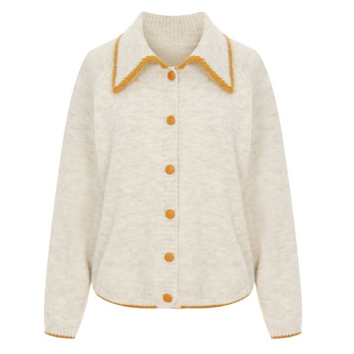 샐리 여성용 배색라인 카라 가디건 I6ACCA007