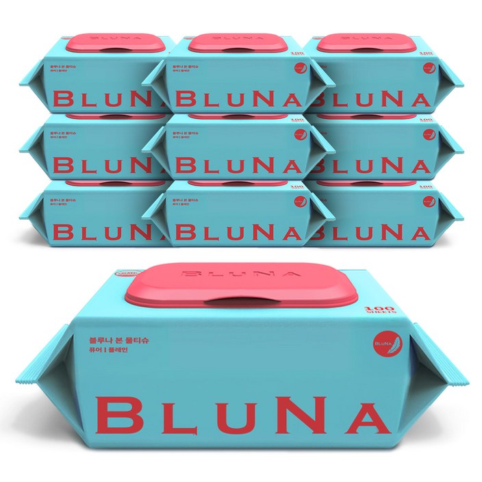 블루나 본 퓨어 저자극 물티슈 캡형