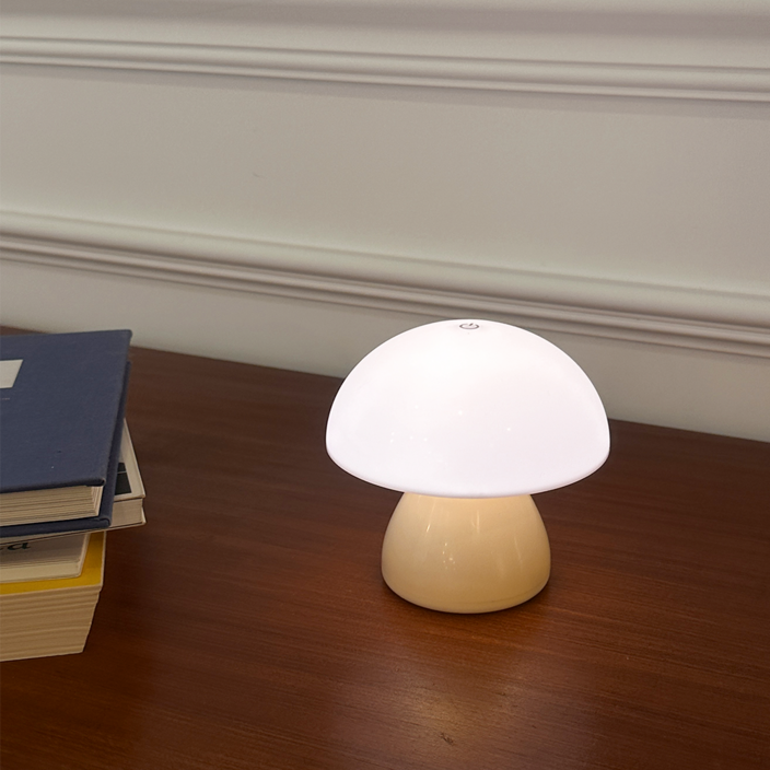미니 글로우 머쉬룸 LED 램프 단스탠드 조명, 크림