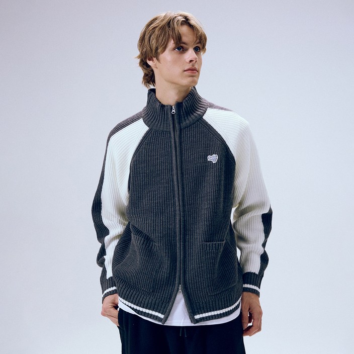 골라 남녀공용 유니온 잭 니트 집업 WGLA6TJSCZ01