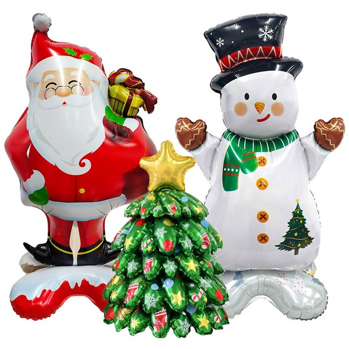 크리스마스 은박 스텐딩 풍선 파티풍선, 1개, 산타눈사람미니트리