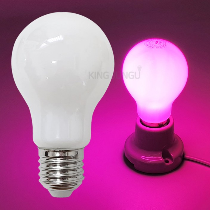 일광전구 디밍 LED 컬러전구 A60 8W E26 분홍색 핑크 색구 bulb 조광가능 색전구, 1개