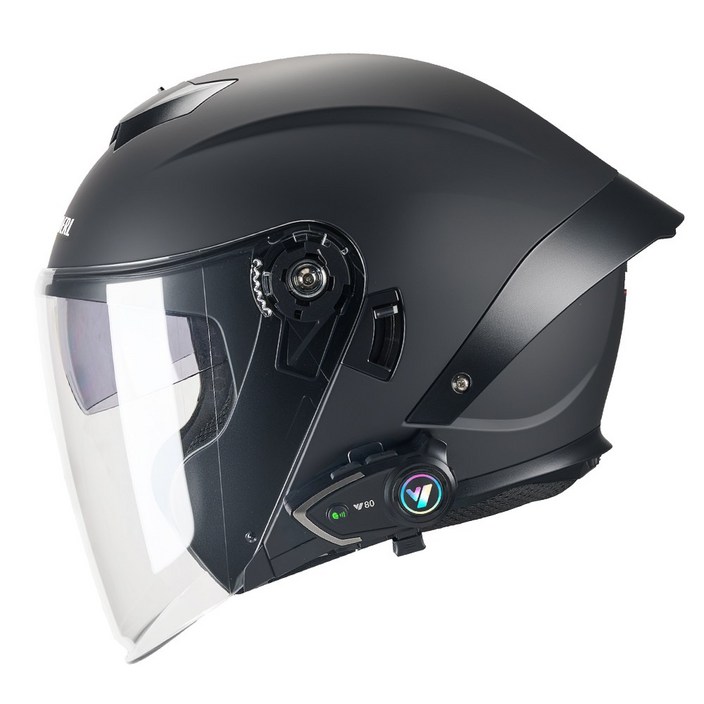 MOCOERL 오픈페이스 헬멧 Y80 블루투스 오토바이헬멧 경량 바이크헬멧 투명실드 헬멧 날개 어반헬멧 안전모 통풍