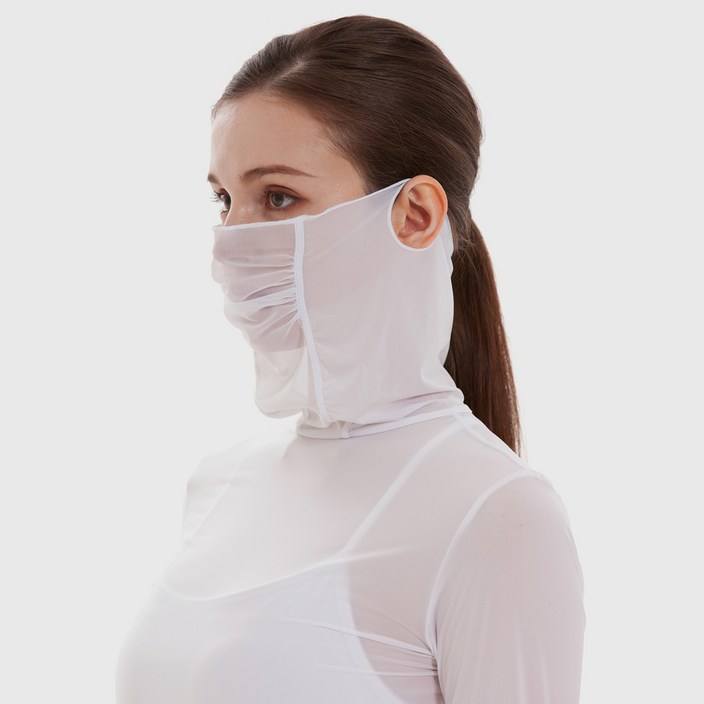 루핏스포츠 여성 UV차단 쿨 냉감 여성 골프 귀걸이 매쉬 마스크 이너웨어 티셔츠 (일체형)