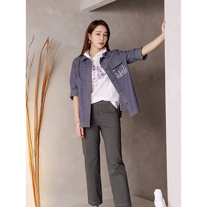 크로커다일레이디 블루 나염 프린팅 포켓 셔츠 자켓 CLCMJK109