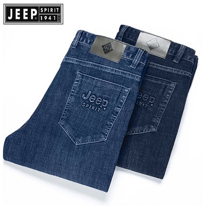 JEEP Spirit (지프스피릿) 남성 청바지 마이크로 탄성 미드 웨이스트 팬츠 비즈니스 캐주얼 청바지 Jeans-26812 - 투데이밈