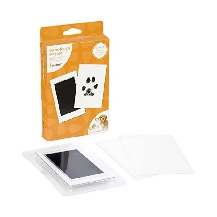 Pearhead 소형 애완 동물 발 인쇄 클린 터치 잉크 패드 및 임프린트 카드, 소형 고양이 또는 개, 애완 동물 소유자 선물, DIY Keepsake Pawprint Maker