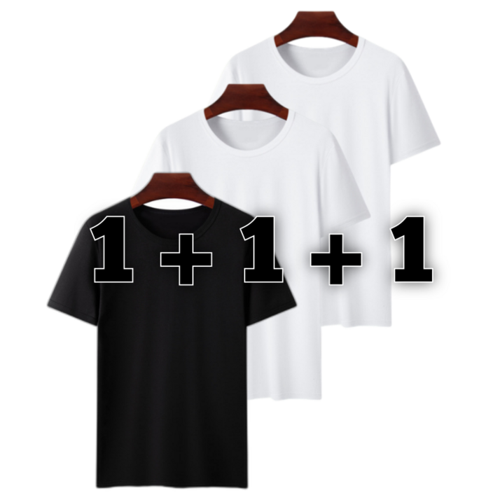 남녀공용 반팔티 3장 30수 면 100% 코마사 무지 라운드 반팔 티셔츠