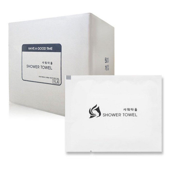 유림 사면포장 일회용 샤워타올 500개입 업소용 대용량 1회용 샤워타월 사우나 모텔 호텔 비품 비닐포장, 화이트, 500개입, 1개