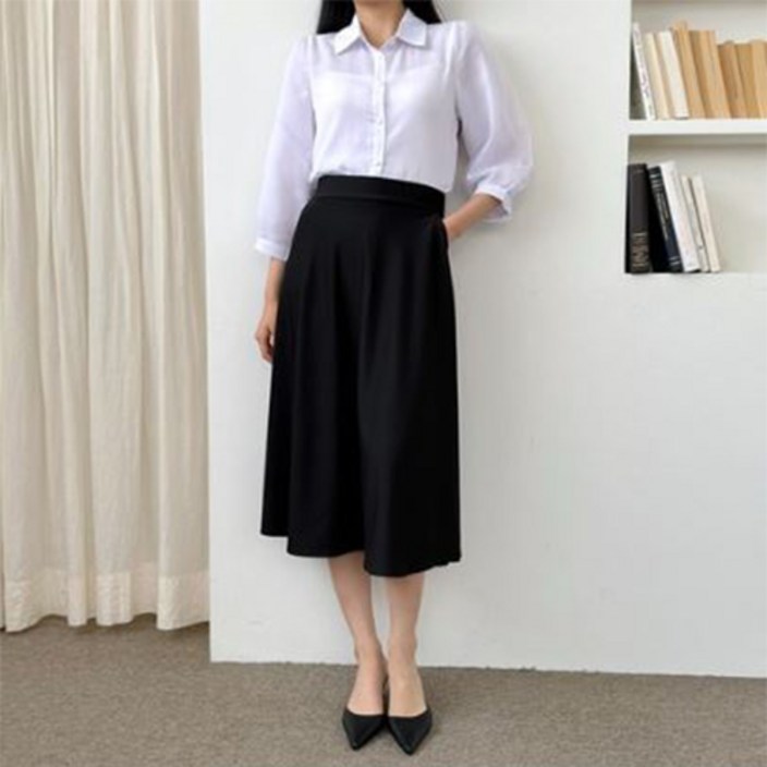 GLIM A라인 스판 롱 스커트 빅사이즈 GLIM A라인 스판 롱 스커트 빅사이즈