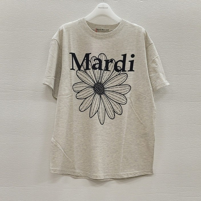 [국내정품] 마르디메크르디 TSHIRT FLOWERMARDI_반팔 티셔츠_오트밀 블랙