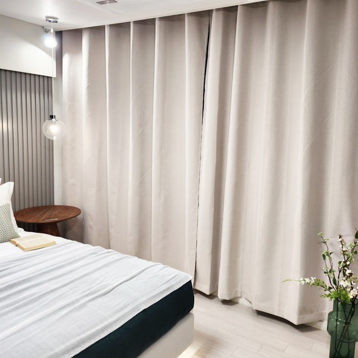 99.99%차단 암막커튼 + 초강력 커튼압축봉 세트