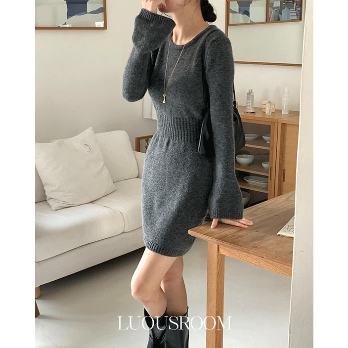 루어스룸 쿠닝 슬림 울 니트 원피스 2color 하객룩간절기가을데이트룩