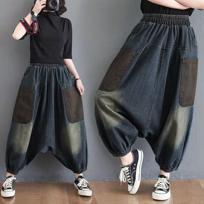 라오농 여성 빅사이즈 항아리 바지 데님 똥싼바지 er5 KI06X