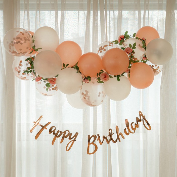 파티레시피 환갑 아이생일 최애풍선 24개 장미가랜드 고리마운트 3개 스트랩 제작설명서