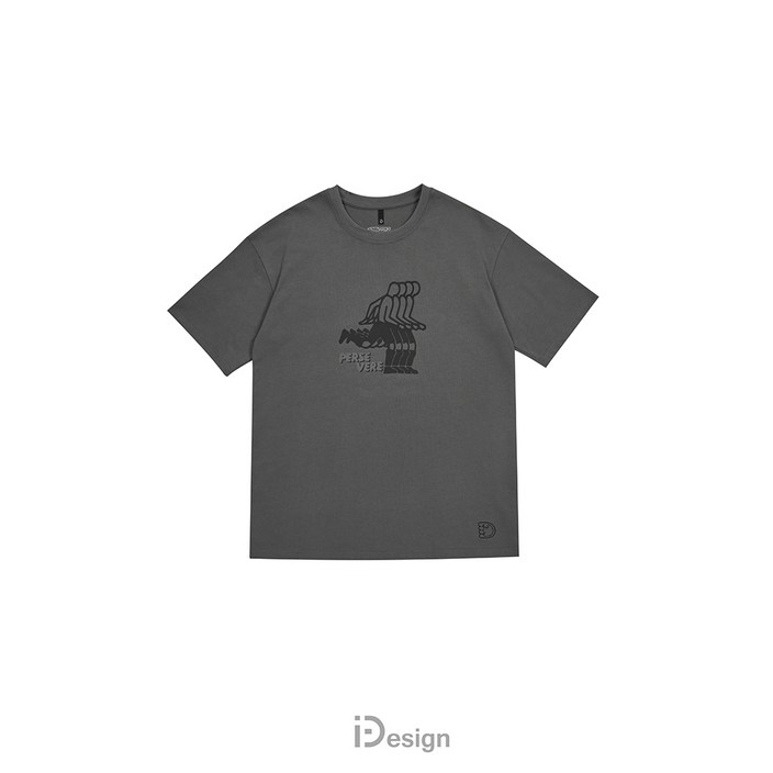 캐치 드 오리지널 여름 남성 회색면 느슨한 달리기 만화 스포츠 반팔 티셔츠 조수