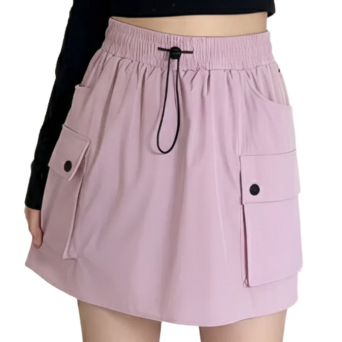 여성 카고 바스락 스커트 주름 치마바지 A라인 치마