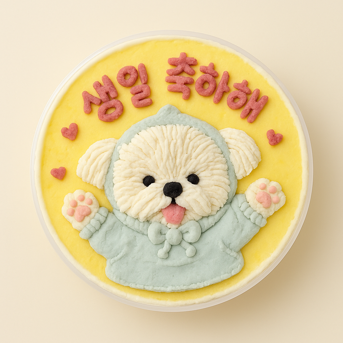 슈퍼멍멍 강아지케이크 생일 순우유 케이크 나의날 디자인 미니사이즈 보틀