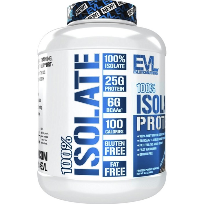 EVLUTIONNUTRITION 아이솔레이트 프로틴 더블 리치 초콜릿 맛, 2.268kg, 1개 EVLUTIONNUTRITION 아이솔레이트 프로틴 더블 리치 초콜릿 맛, 2.268kg, 1개