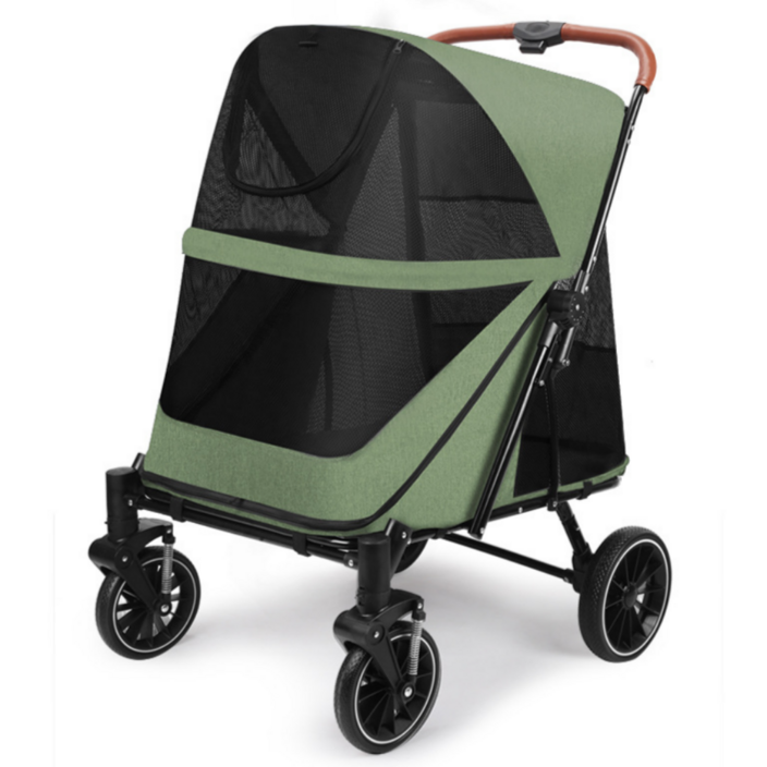 메릴 대형견 전용 개모차 강아지 유모차 애견 웨건 반려견 트레일러 고양이 산책, 그린