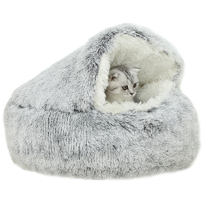 강아지 겨울집 구멍침 대강 아지 극세사 침대강아지 침대방석 대형 강아지 쿠션침대, 1개, Grey