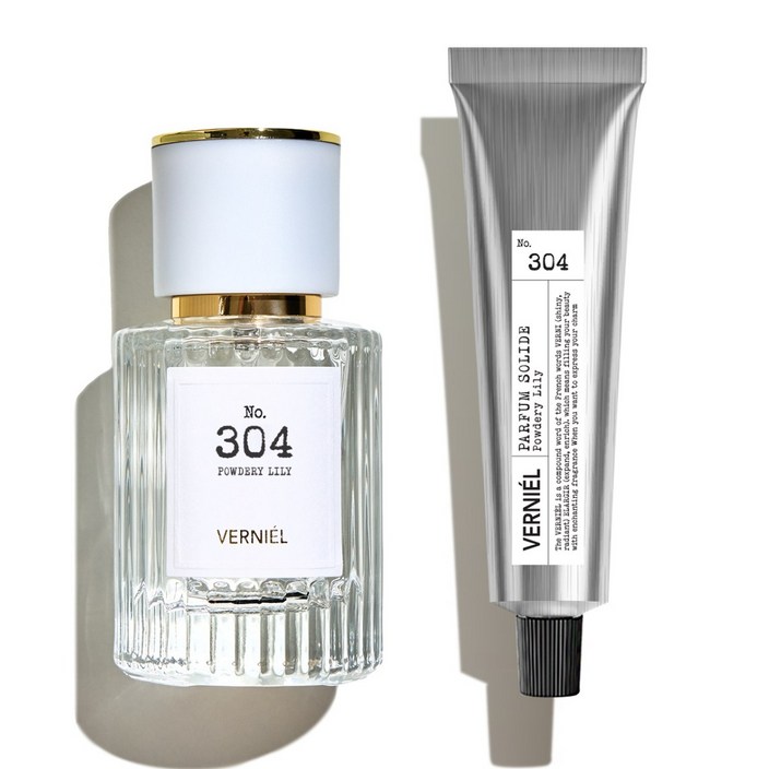 베르니엘 여성향수 파우더리 릴리 No.304 퍼퓸고체향수 세트, 1개, 65ml
