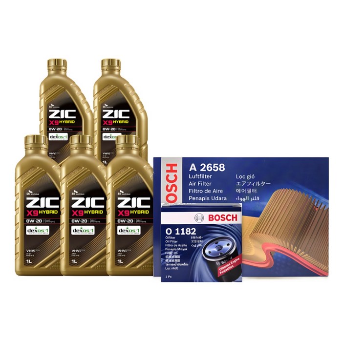 그랜저 하이브리드 IG 2.4 가솔린 엔진오일세트 ZIC X9 HYBRID 0W20