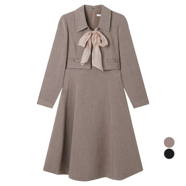 로엠 여성용 조직감 자켓형 롱 원피스