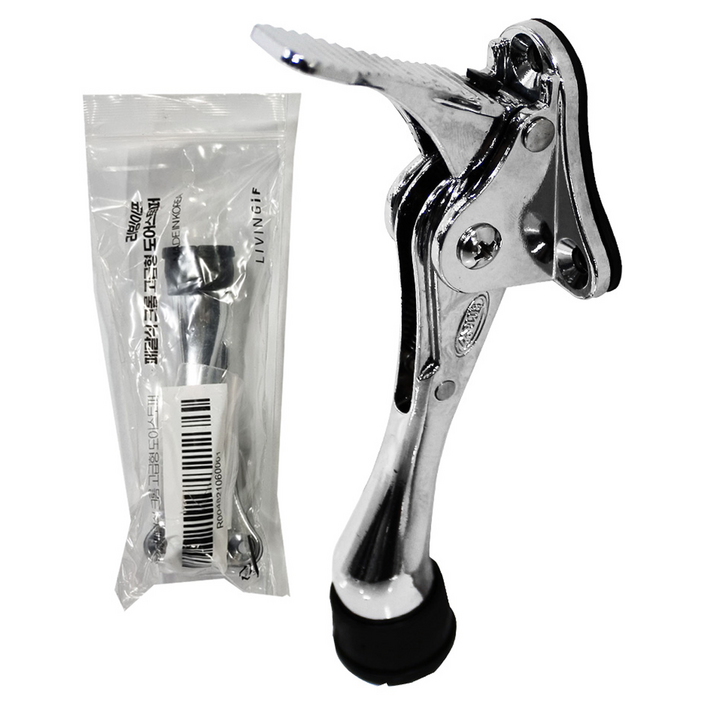 리빙이프 페달식 크롬 고급형 도어스토퍼