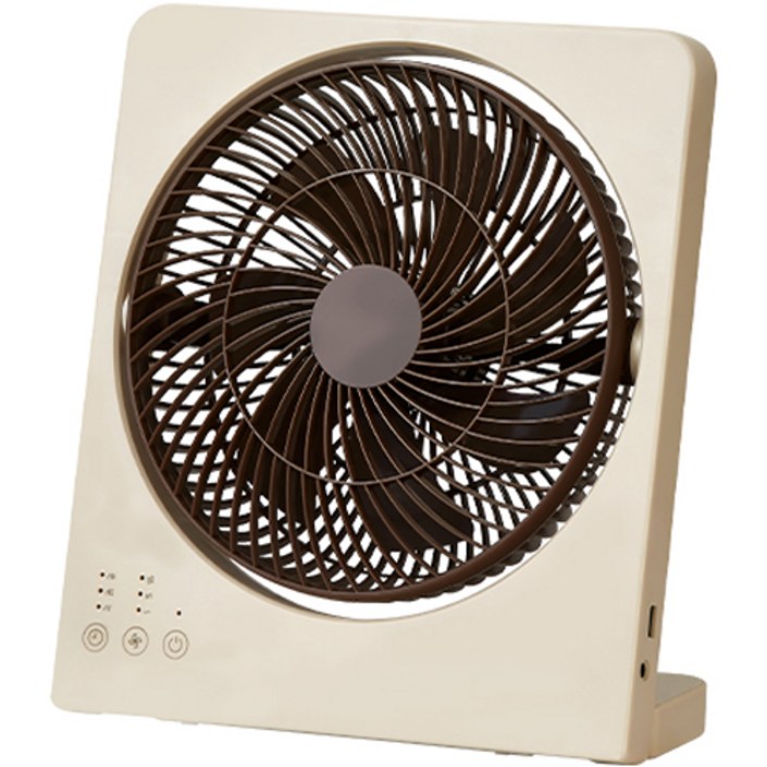 르젠 무선 스퀘어팬 선풍기, LZEF-EMB10, 베이지 + 브라운