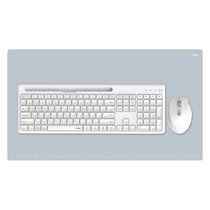 아이노트 블루투스 멀티페어링 키보드  마우스  키스킨  장패드 세트, 화이트, KM780RB, 일반형
