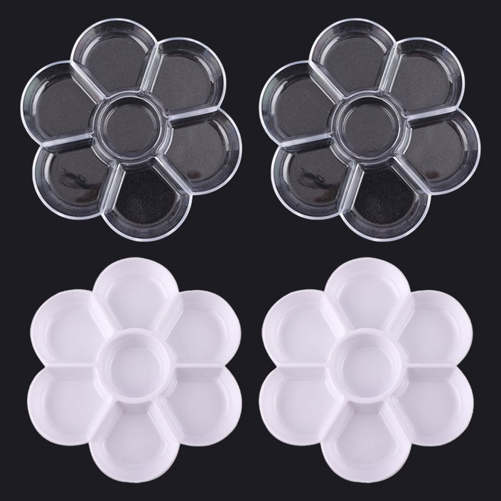 제이제이 물감 유화 아크릴 팔레트 화이트 2p  투명 2p 세트, 1세트, 7칸