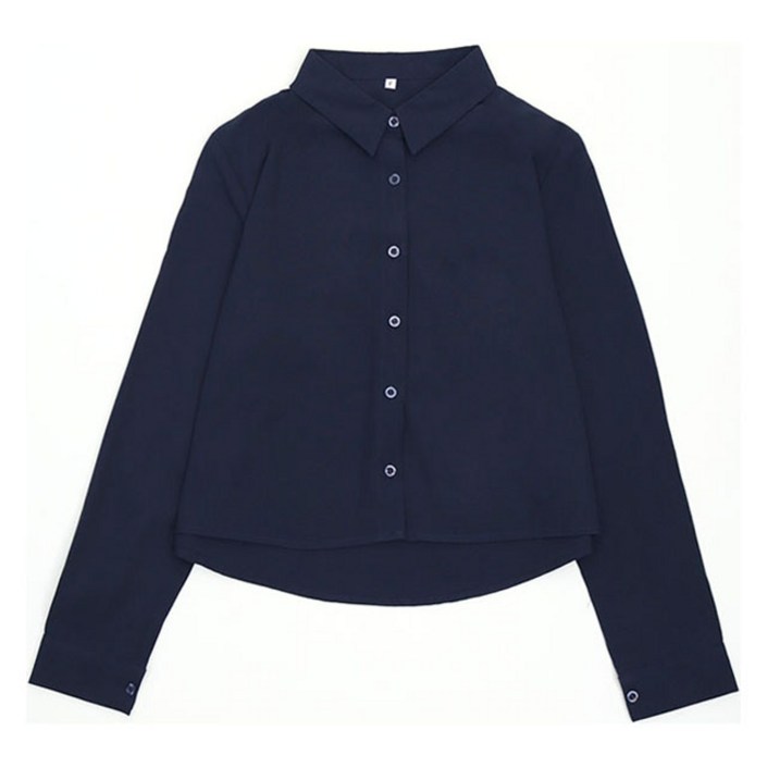 라라온 링클프리 베이직 크롭 카라넥 셔츠 블라우스 TSP2746