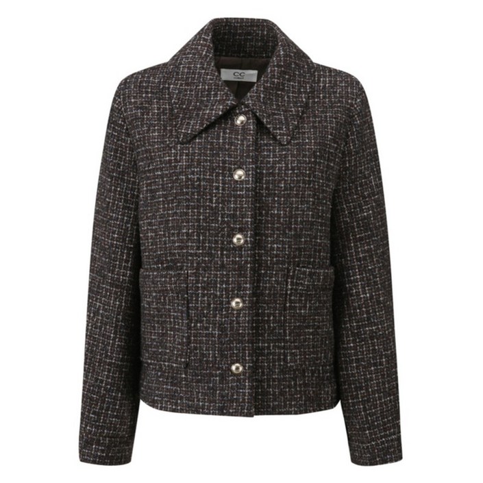 씨씨콜렉트 여성용 울블렌드 체크 컬러믹스 자켓