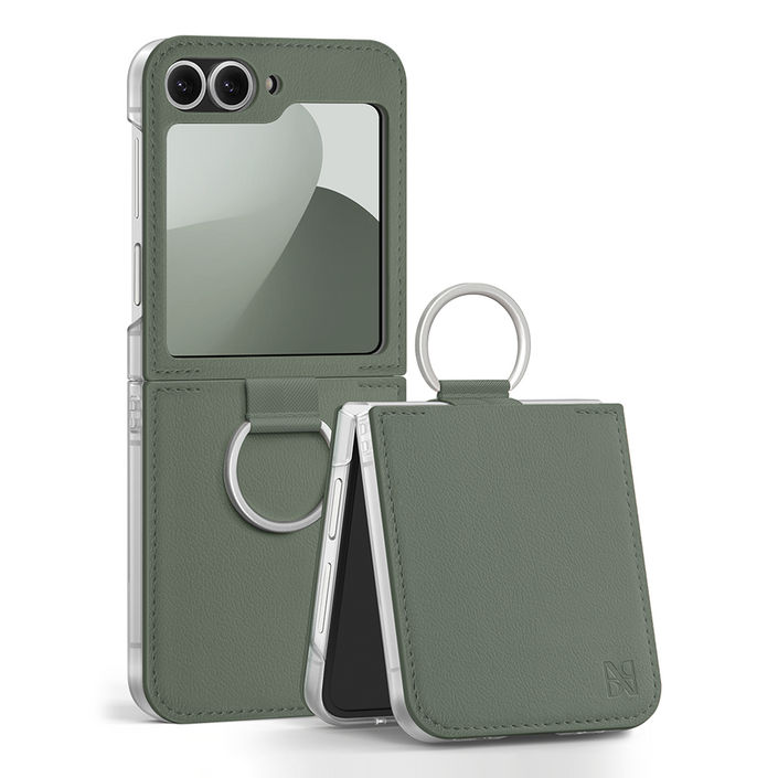 어썸디자인 플랫 수제 가죽 휴대폰 케이스  링 세트