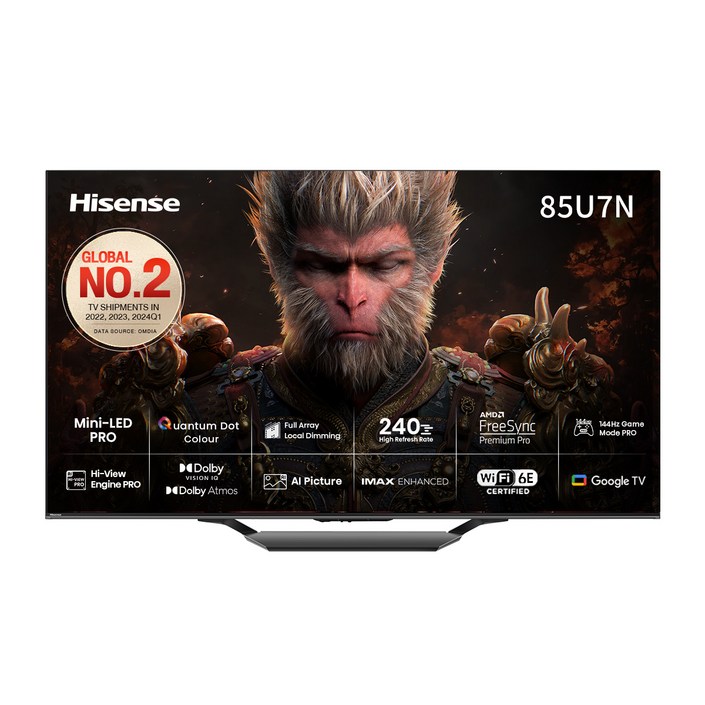 Hisense 4K UHD Mini LED 스마트TV, 85U7N, 방문설치, 벽걸이형, 215cm85인치