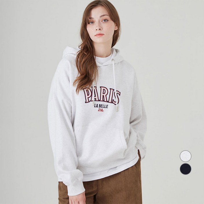 ELLEPARIS 자수 그래픽 기모 후디 PARIS ELLEPARIS 자수 그래픽 기모 후디 PARIS