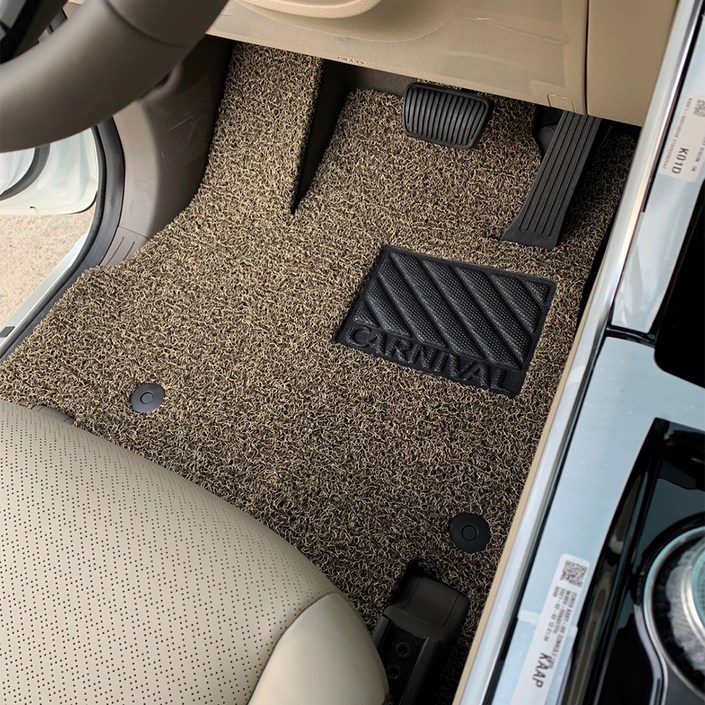 포시즌카매트 프리미엄 코일 카매트 1열  2열  3열  트렁크, 기아 더뉴카니발 KA4 4세대 페이스리프트 9인승 컴포트O 가솔린 디젤 2023.12, 브라운