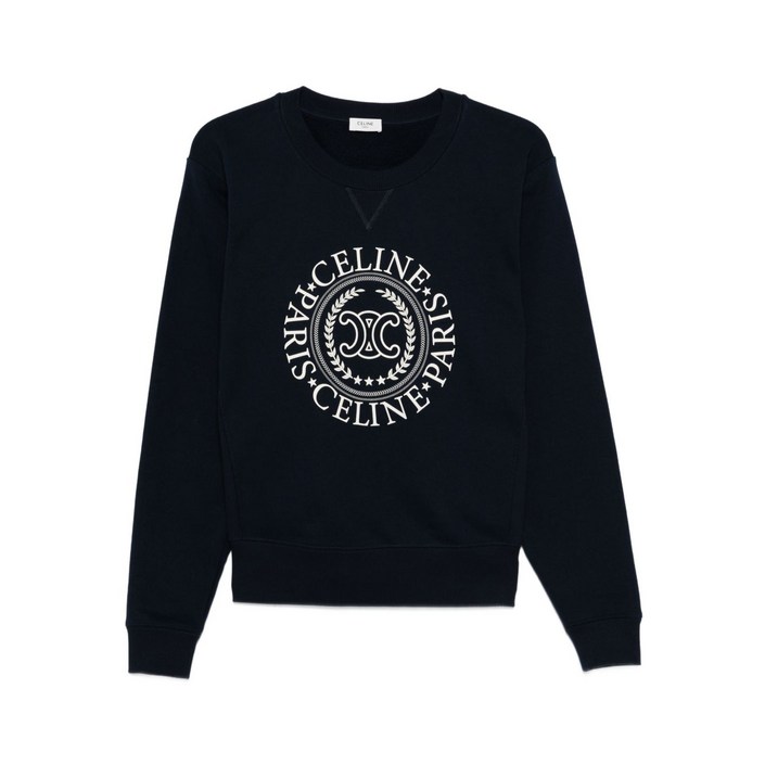 셀린느 로고 장식 스웨트셔츠