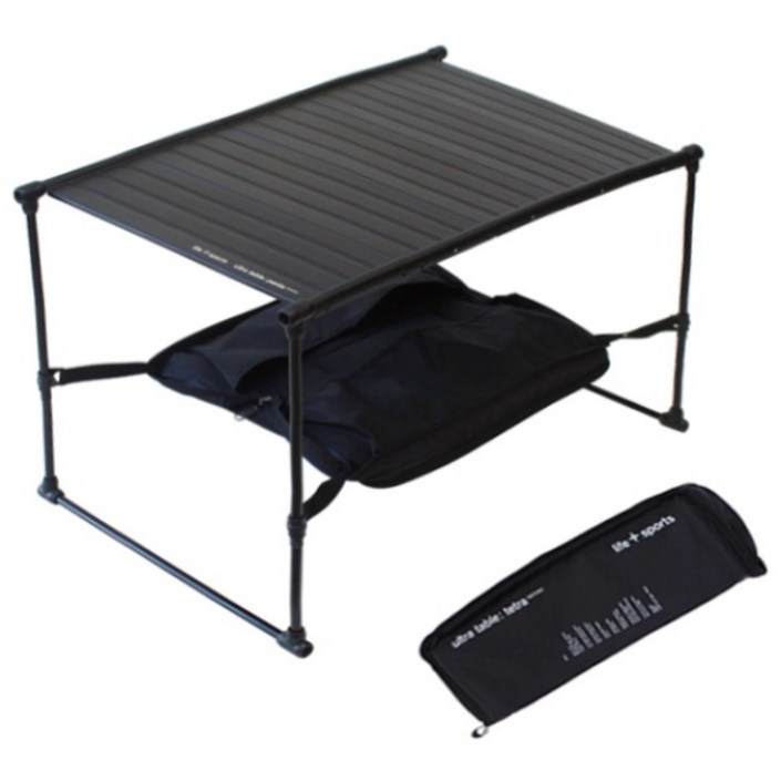 라이프스포츠 펜타 백패킹테이블 캠핑 경량 717g, 블랙