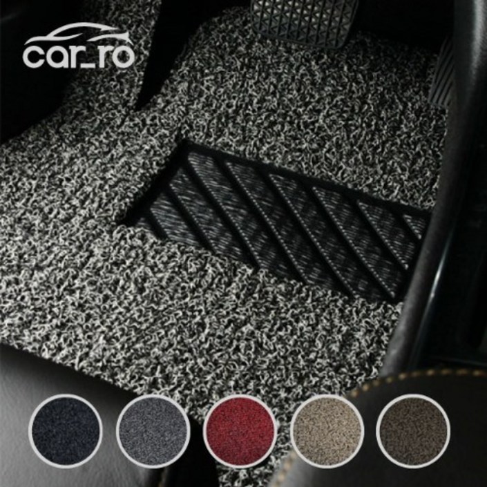 카로 카매트 제네시스 전차종 확장형 코일매트 4종(운전석+보조석+뒷좌석+트렁크)세트, 블랙