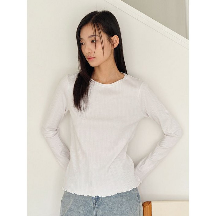 폴햄 여성) 플리츠 립 긴팔티_PHF2TS2410